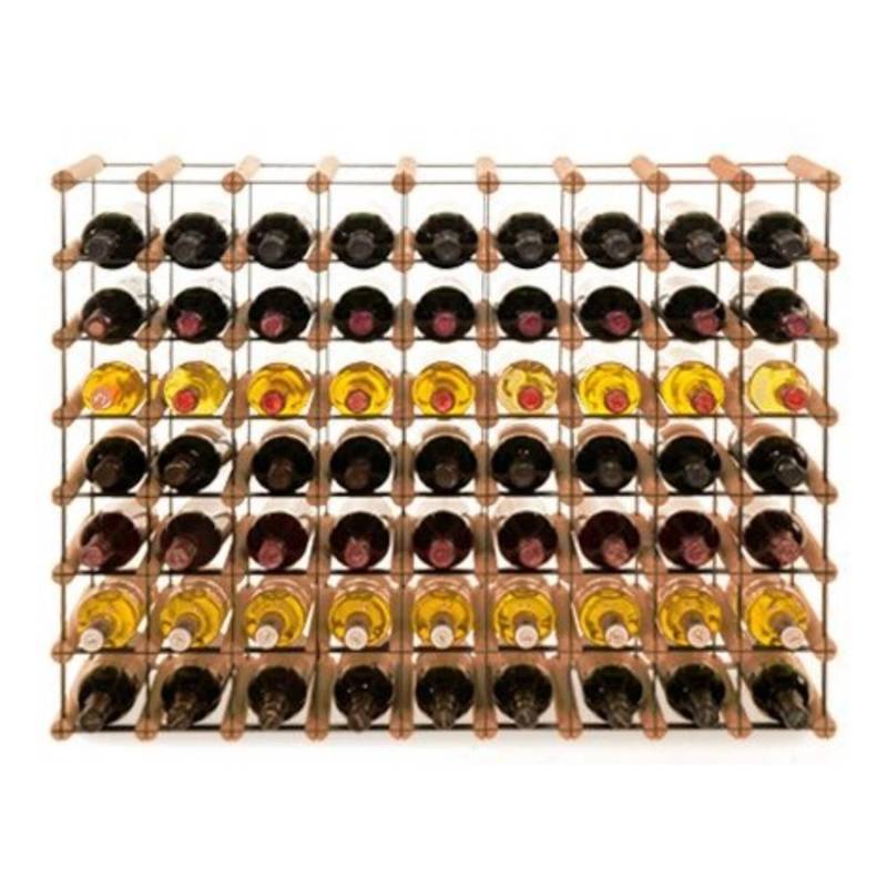 PROREGAL Modulares Weinregal Vinotega Mod Metal HxBxT 72,5 x 92,5 x 24,5 cm 9 x 7 Flaschen Massives Kiefernholz Braun Geölt von PROREGAL