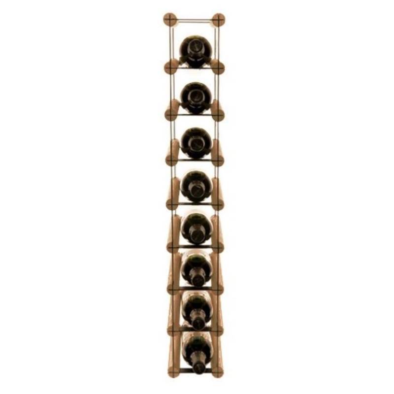 PROREGAL Modulares Weinregal Vinotega Mod Metal HxBxT 82,5 x 12,5 x 24,5 cm 1 x 8 Flaschen Massives Kiefernholz Braun Geölt von PROREGAL