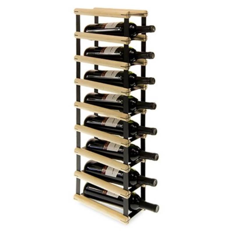 PROREGAL Modulares Weinregal Vinotega Mod Metal HxBxT 82,5 x 12,5 x 24,5 cm 1 x 8 Flaschen Massives Kiefernholz Natur von PROREGAL