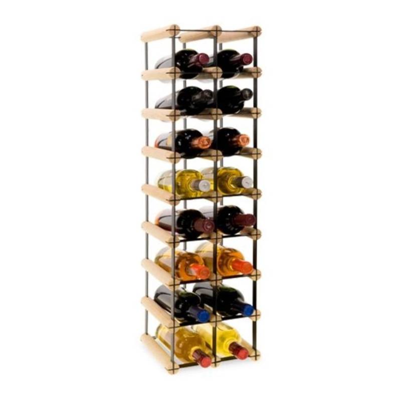 PROREGAL Modulares Weinregal Vinotega Mod Metal HxBxT 82,5 x 22,5 x 24,5 cm 2 x 8 Flaschen Massives Kiefernholz Natur von PROREGAL