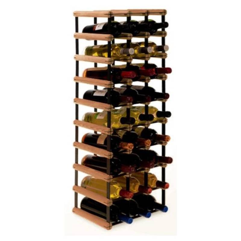 PROREGAL Modulares Weinregal Vinotega Mod Metal HxBxT 92,5 x 32,5 x 24,5 cm 3 x 9 Flaschen Massives Kiefernholz Braun Geölt von PROREGAL