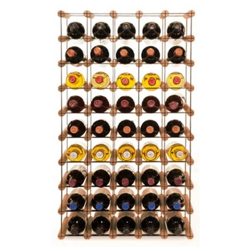 PROREGAL Modulares Weinregal Vinotega Mod Metal HxBxT 92,5 x 52,5 x 24,5 cm 5 x 9 Flaschen Massives Kiefernholz Braun Geölt von PROREGAL