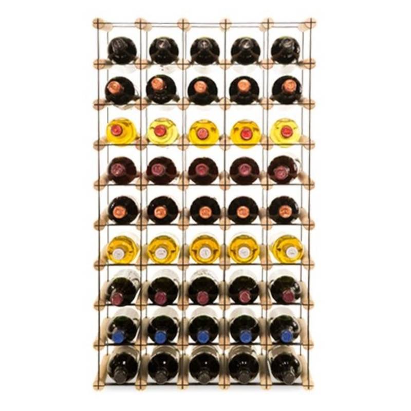 PROREGAL Modulares Weinregal Vinotega Mod Metal HxBxT 92,5 x 52,5 x 24,5 cm 5 x 9 Flaschen Massives Kiefernholz Natur von PROREGAL