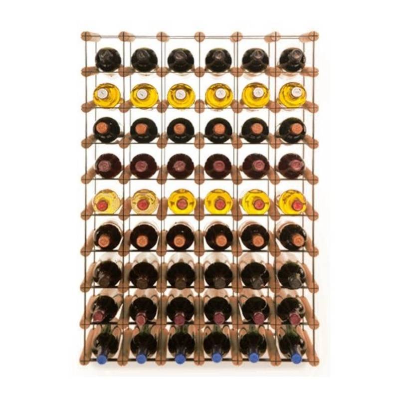 PROREGAL Modulares Weinregal Vinotega Mod Metal HxBxT 92,5 x 62,5 x 24,5 cm 6 x 9 Flaschen Massives Kiefernholz Braun Geölt von PROREGAL