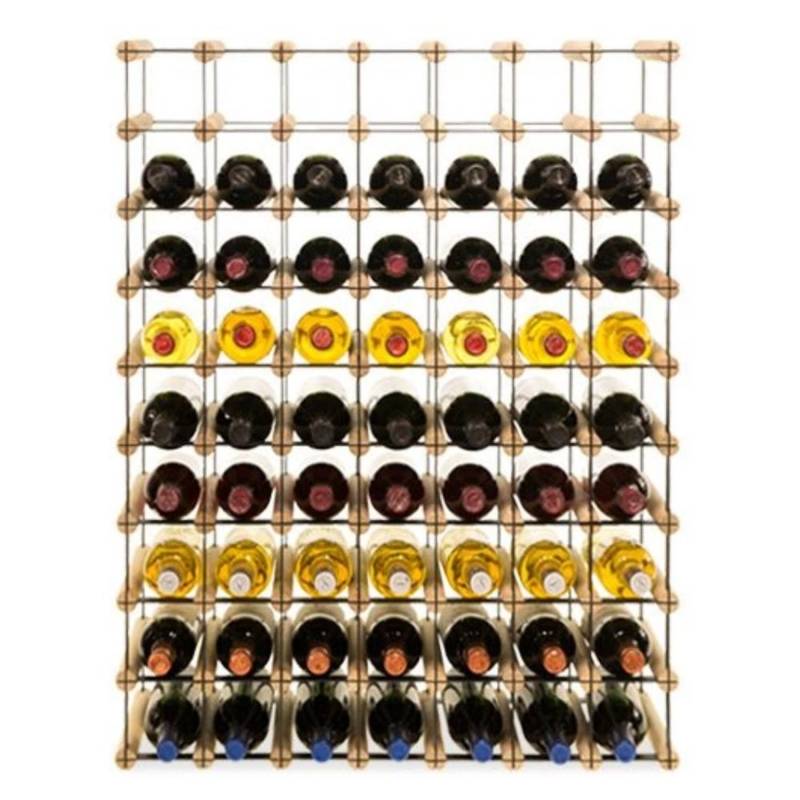 PROREGAL Modulares Weinregal Vinotega Mod Metal HxBxT 92,5 x 72,5 x 24,5 cm 7 x 9 Flaschen Massives Kiefernholz Natur von PROREGAL