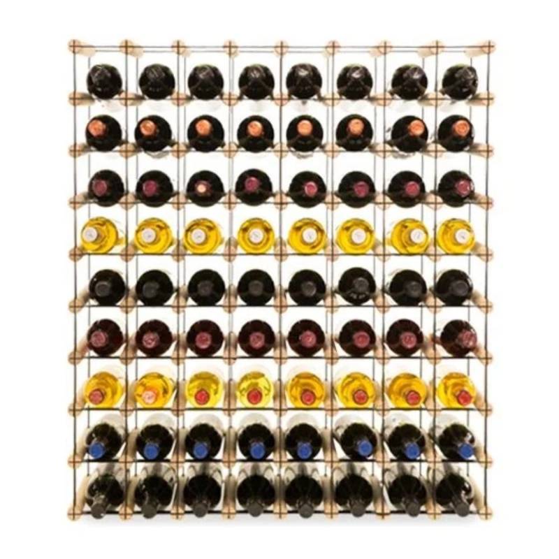 PROREGAL Modulares Weinregal Vinotega Mod Metal HxBxT 92,5 x 82,5 x 24,5 cm 8 x 9 Flaschen Massives Kiefernholz Natur von PROREGAL
