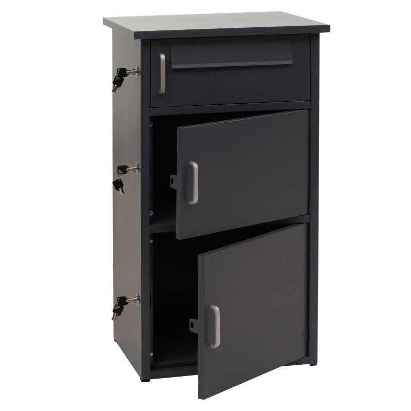 PROREGAL Paketkasten Mit 3 Fächern HxBxT 89x49x38cm Stahl Dunkelgrau Paketbox Paketfach Paketstation Briefkasten PROREGAL Paketkasten Mit 3 Fächern HxBxT 89x49x38cm Stahl Dunkelgrau Paketbox Paketfach Paketstation Briefkasten von PROREGAL