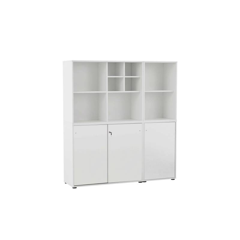 PROREGAL Pigeon Set 2 Aktenregal 2 Aktenschrank & Regalkreuz Breite 51-100 cm Weiß von PROREGAL
