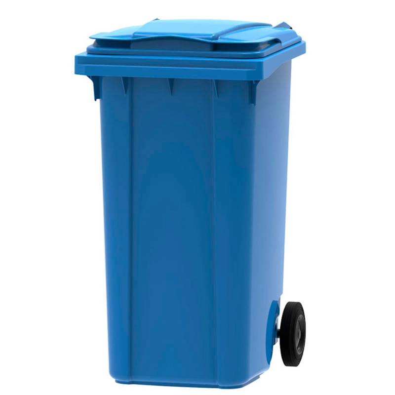 PROREGAL Premium 2 Rad Mülltonne Müllgroßbehälter 240 Liter HxBxT 107,9 x 58,3 x 73,7 cm & Kunststoff Blau von PROREGAL