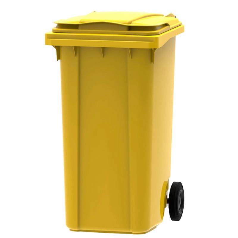 PROREGAL Premium 2 Rad Mülltonne Müllgroßbehälter 240 Liter HxBxT 107,9 x 58,3 x 73,7 cm & Kunststoff Gelb von PROREGAL