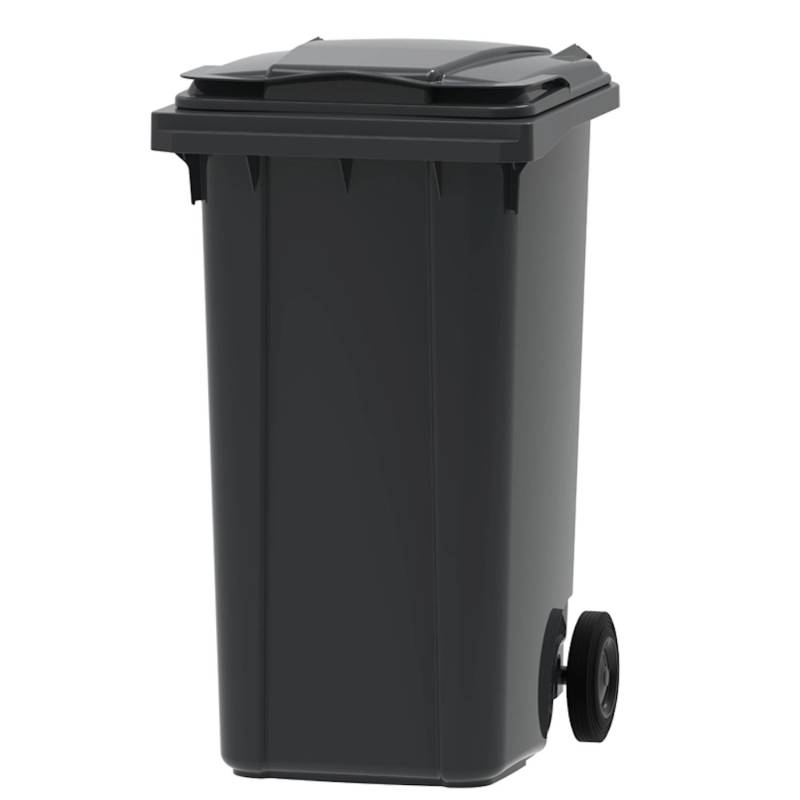 PROREGAL Premium 2 Rad Mülltonne Müllgroßbehälter 240 Liter HxBxT 107,9 x 58,3 x 73,7 cm & Kunststoff Grau von PROREGAL