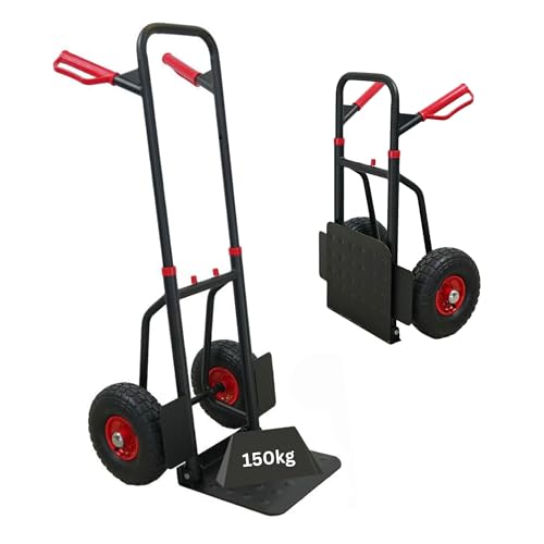 PROREGAL Profi-Sackkarre TAURUS 150 klappbar & ausziehbar 110x50x57cm Belastbarkeit 150kg Stahl Luftbereifung mit Haltegriffe & Radschutz Rot-Schwarz Transportwagen faltbar Transportkarre Staplerkarre PROREGAL Profi-Sackkarre TAURUS 150 klappbar & ausziehbar 110x50x57cm Belastbarkeit 150kg Stahl Luftbereifung mit Haltegriffe & Radschutz Rot-Schwarz Transportwagen faltbar Transportkarre Staplerkarre von PROREGAL