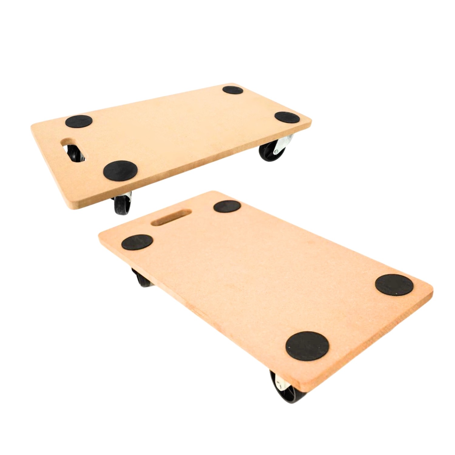PROREGAL Profi Transportroller mit 4 Rollen HxBxT 11,5 x 30 x 60 cm Traglast 200 kg MDF Holzplatte Braun 2 Stück von PROREGAL