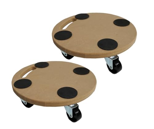 PROREGAL Profi Transportroller mit 4 Rollen | Rund | HxBxT 11x30x30 cm | Traglast 100kg | MDF Holzplatte | Braun | 2 Stück | Möbelroller Rollbrett Transporthilfe Rollwagen Roller Pflanzenroller PROREGAL Profi Transportroller mit 4 Rollen | Rund | HxBxT 11x30x30 cm | Traglast 100kg | MDF Holzplatte | Braun | 2 Stück | Möbelroller Rollbrett Transporthilfe Rollwagen Roller Pflanzenroller von PROREGAL