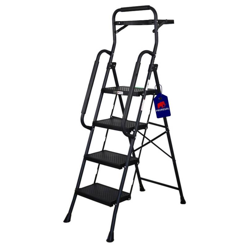 PROREGAL Profi-Trittleiter Klappbar Mit Handbügel Und Werkzeugablage 4 Stufen 160x51x87cm Traglast 150kg Stahl Schwarz Klappleiter Haushaltsleiter PROREGAL Profi-Trittleiter Klappbar Mit Handbügel Und Werkzeugablage 4 Stufen 160x51x87cm Traglast 150kg Stahl Schwarz Klappleiter Haushaltsleiter von PROREGAL