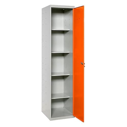 PROREGAL Putzmittelschrank AMEGO | HxBxT 180x40x40cm | 4X Fachboden | Orange-Grau | Metallschrank Haushaltsschrank PROREGAL Putzmittelschrank AMEGO | HxBxT 180x40x40cm | 4X Fachboden | Orange-Grau | Metallschrank Haushaltsschrank von PROREGAL
