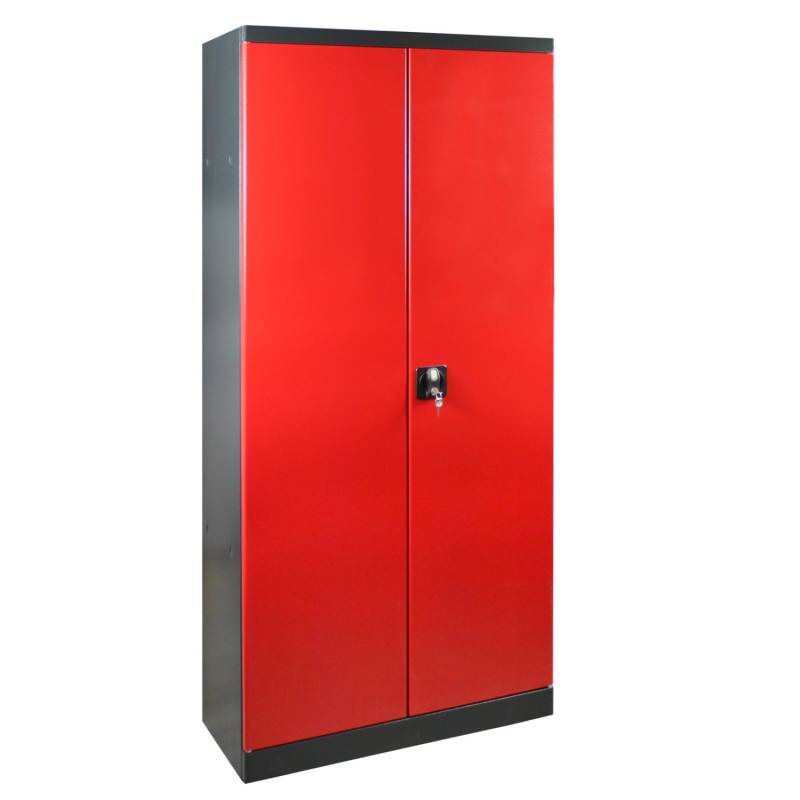 PROREGAL Putzmittelschrank Cat 2 Türen HxBxT 178 x 80 x 37 cm Anthrazitgrau Rot von PROREGAL