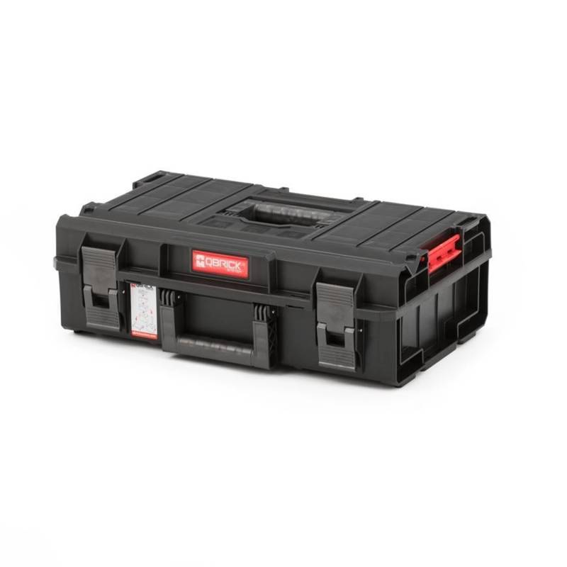 PROREGAL QBRICK Werkzeugkasten One 15,5 Liter Traglast Bis Zu 120 kg Mit Deck & Frontgriff Mit Klemmverschlüsse Schwarz von PROREGAL