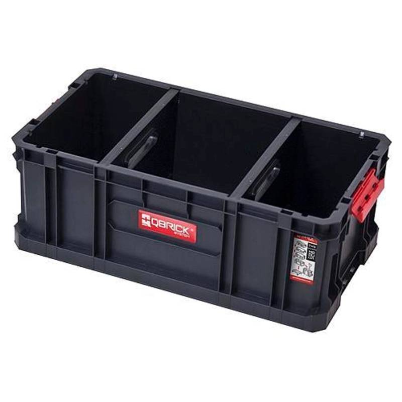 PROREGAL QBRICK Werkzeugkasten Two HxBxT 29,5 x 53 x 19,5 cm 52 Liter Traglast Bis Zu 120 kg Mit Deck & Frontgriff Mit Klemmverschlüsse Schwarz von PROREGAL