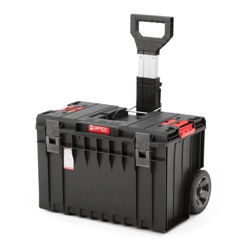 PROREGAL QBRICK Werkzeugtrolley One 50 Liter Mit Deck & Teleskopgriffe Mit Klemmverschlüsse Mit 2 Gummiräder Metall Schwarz von PROREGAL