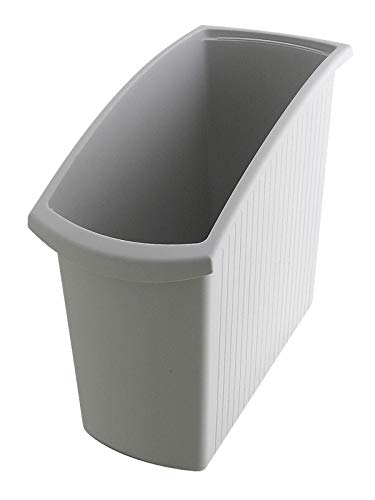 PROREGAL Rechteckiger Kunstoff Papierkorb | 18 Liter, HxBxT 34,5x19,4x45cm | Grau von PROREGAL
