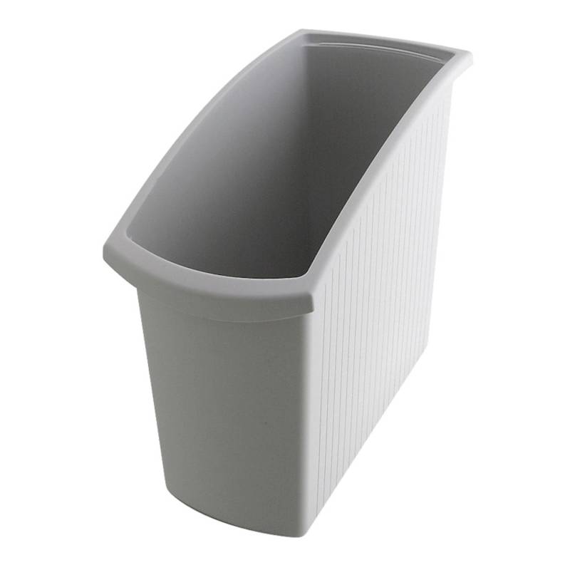 PROREGAL Rechteckiger Kunstoff Papierkorb 18 Liter HxBxT 34,5 x 19,4 x 45 cm Grau von PROREGAL