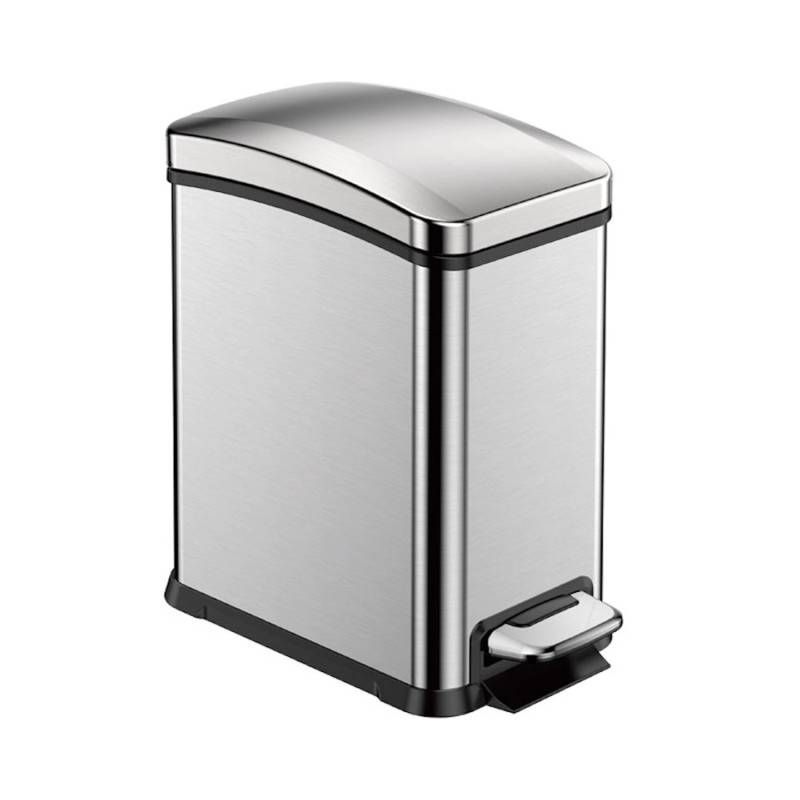 PROREGAL Rechteckiger Treteimer Aus Gebürstetem Edelstahl 8 Liter HxBxT 33,5 x 17,8 x 33,2 cm Silber von PROREGAL