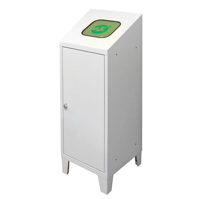 PROREGAL Recycling Abfallsammler mit Verzinktem Behälter Solo HxBxT 122 x 40 x 45 cm 1x 120 Liter Lichtgrau von PROREGAL