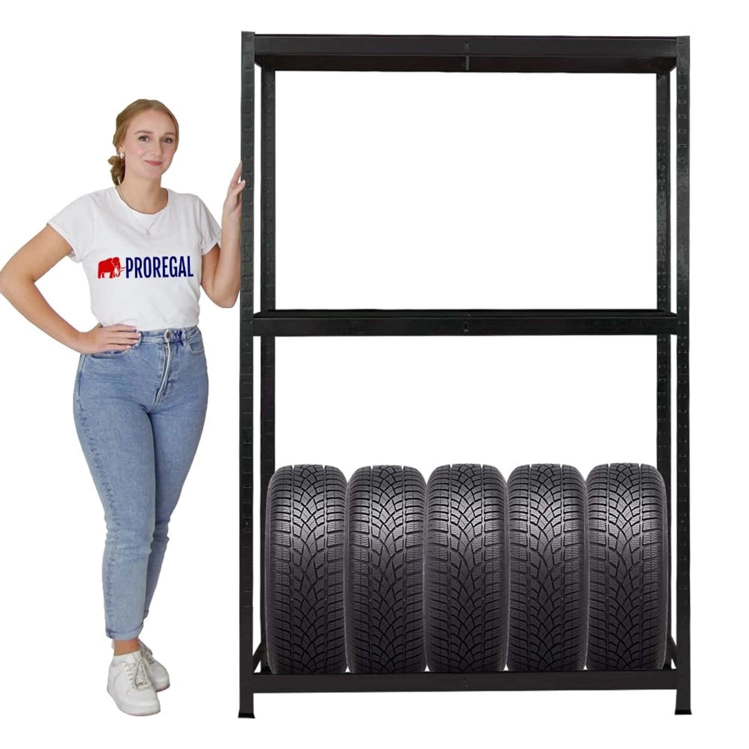 PROREGAL Reifenregal RAGNAR HxBxT 180 x 120 x 40cm Bis Zu 8 Reifen Auf 2 Ebenen + Ablage 265kg Fachlast Schwarz PROREGAL Reifenregal RAGNAR HxBxT 180 x 120 x 40cm Bis Zu 8 Reifen Auf 2 Ebenen + Ablage 265kg Fachlast Schwarz von PROREGAL