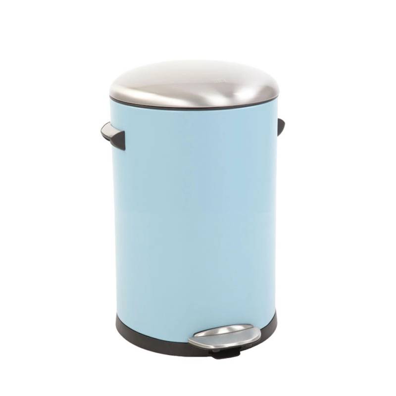 PROREGAL Retro Treteimer Mit Markanten Griffen und Kugelkappe 12 Liter HxØ 41,2 x 25 cm Kunststoff Inneneimer Hellblau von PROREGAL