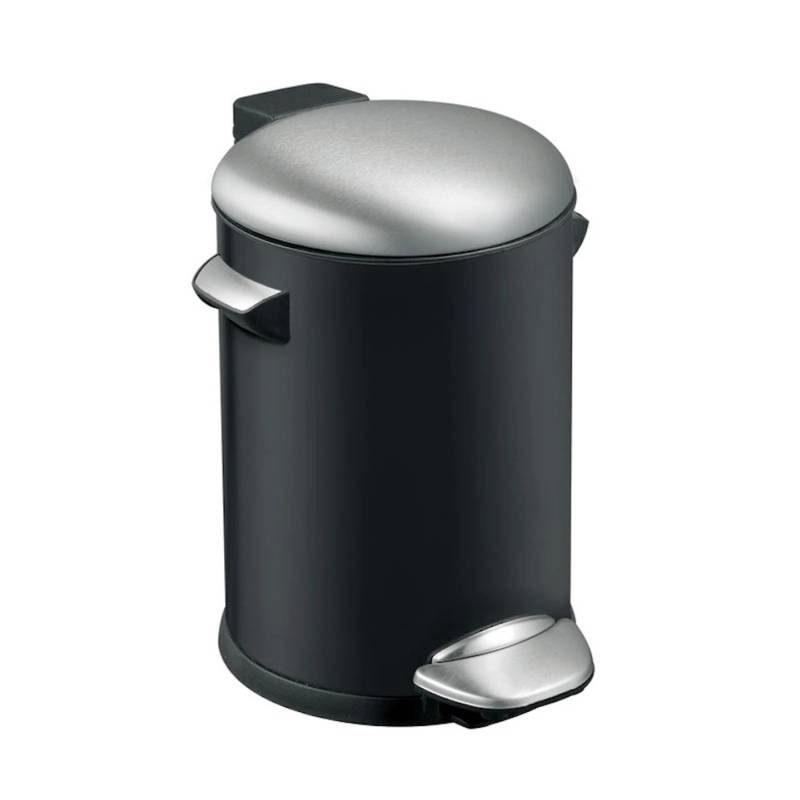 PROREGAL Retro Treteimer Mit Markanten Griffen und Kugelkappe 3 Liter HxØ 26,2 x 16,7 cm Kunststoff Inneneimer Schwarz von PROREGAL