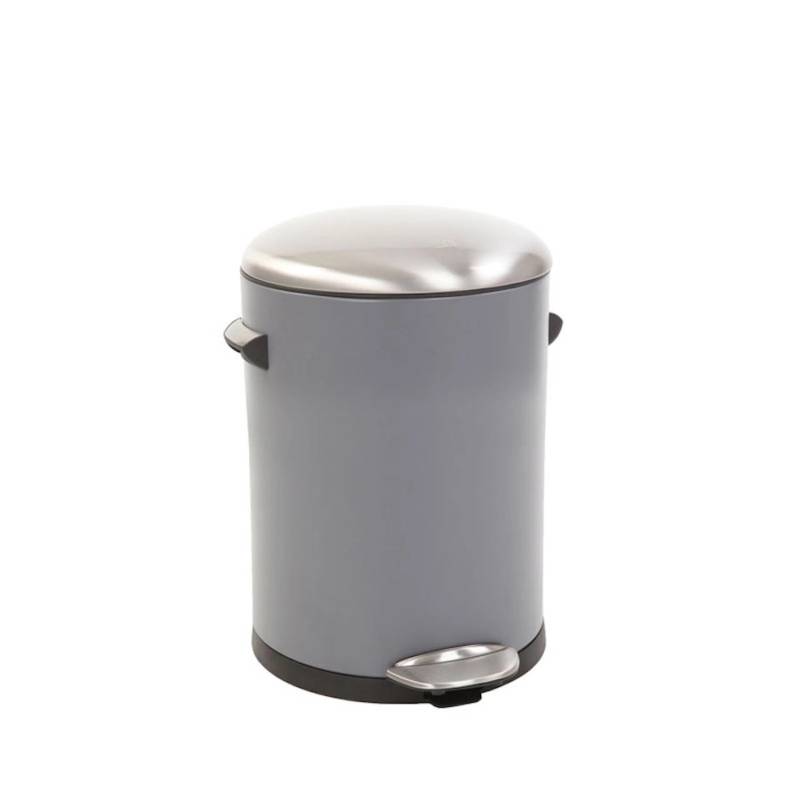 PROREGAL Retro Treteimer Mit Markanten Griffen und Kugelkappe 5 Liter HxØ 30 x 20,5 cm Kunststoff Inneneimer Grau von PROREGAL