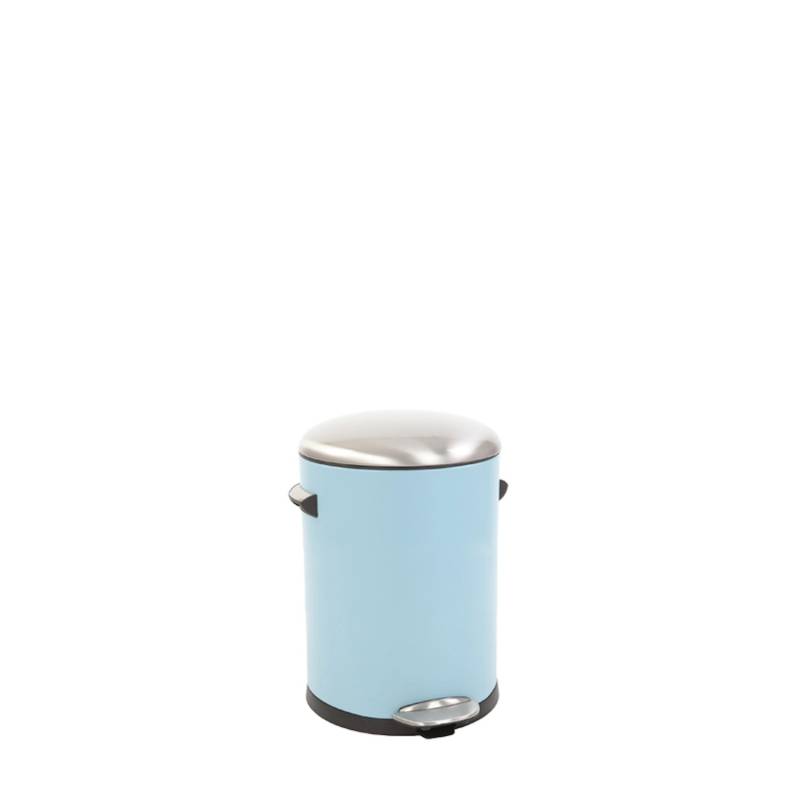 PROREGAL Retro Treteimer Mit Markanten Griffen und Kugelkappe 5 Liter HxØ 30 x 20,5 cm Kunststoff Inneneimer Hellblau von PROREGAL