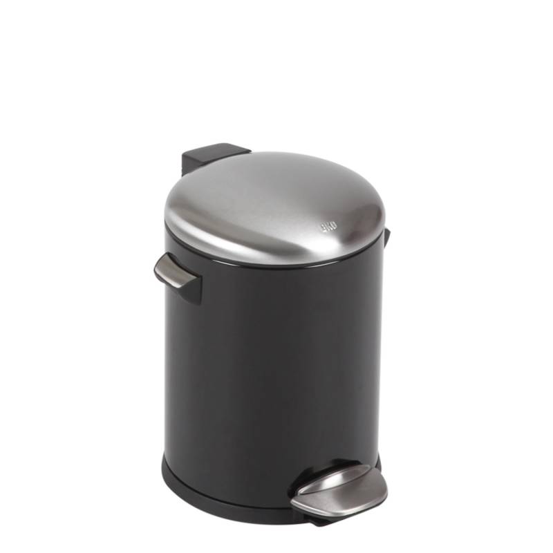 PROREGAL Retro Treteimer Mit Markanten Griffen und Kugelkappe 5 Liter HxØ 30 x 20,5 cm Kunststoff Inneneimer Schwarz von PROREGAL