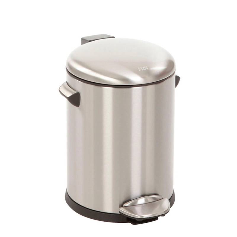 PROREGAL Retro Treteimer Mit Markanten Griffen und Kugelkappe 5 Liter HxØ 30 x 20,5 cm Kunststoff Inneneimer Silber von PROREGAL