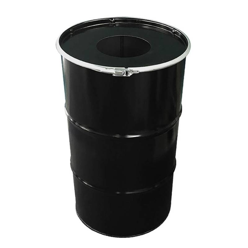 PROREGAL Robuste Abfalltonne Mit Einwurf Öffnung 120 Liter HxBxT 82 x 49 x 49 cm Metall Schwarz von PROREGAL