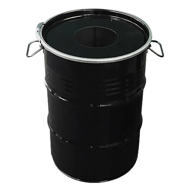 PROREGAL Robuste Abfalltonne Mit Einwurf Öffnung 60 Liter HxBxT 58 x 40 x 40 cm Metall Schwarz von PROREGAL