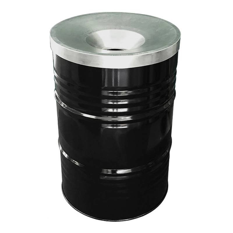 PROREGAL Robuste Abfalltonne Mit Flammhemmendem Deckel 200 Liter HxBxT 87 x 57 x 57 cm Metall Schwarz von PROREGAL
