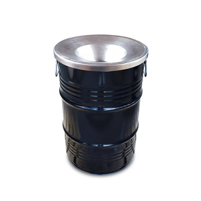 PROREGAL Robuste Abfalltonne Mit Flammhemmendem Deckel 60 Liter HxBxT 58 x 40 x 40 cm Metall Schwarz von PROREGAL