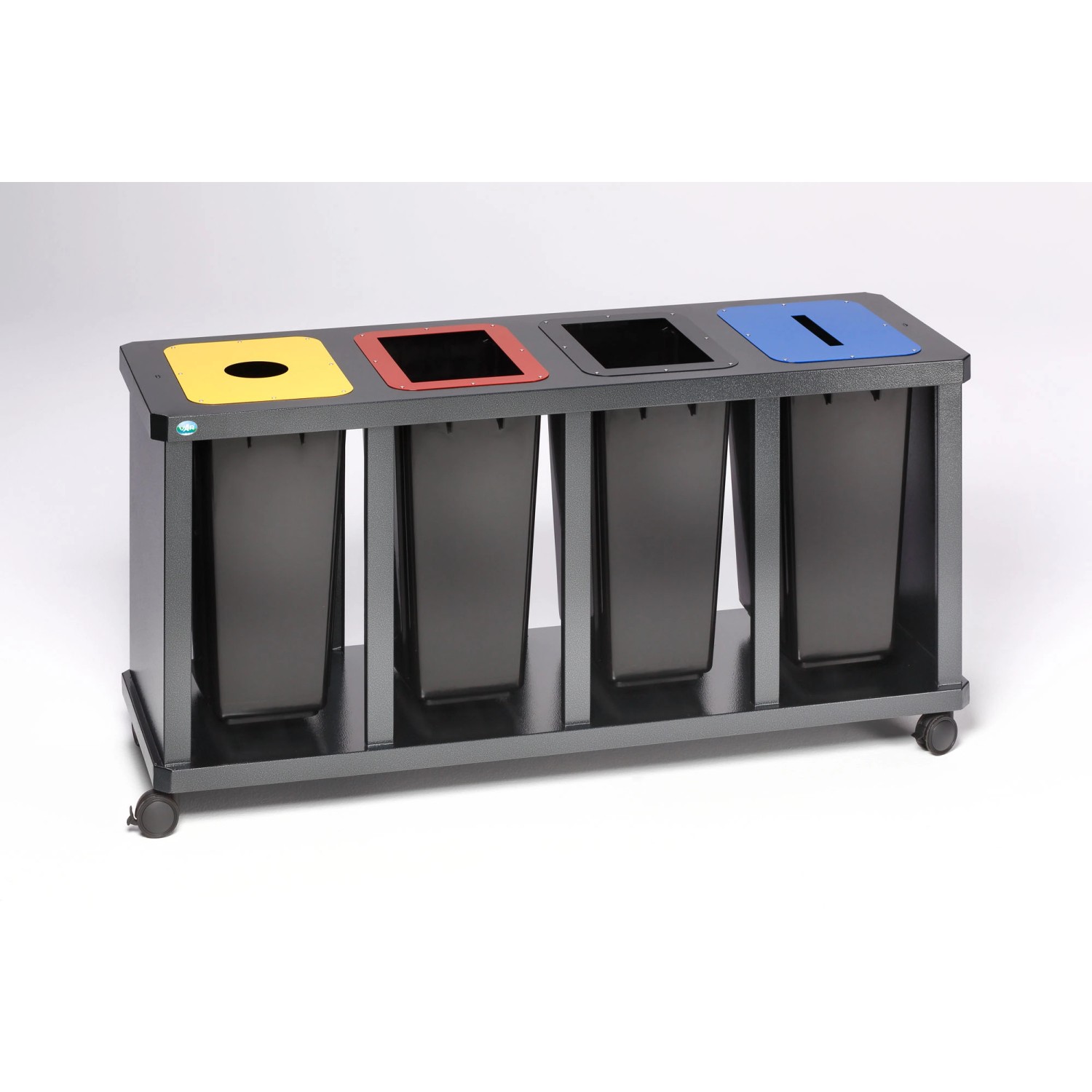 PROREGAL Robuste Wertstoffsammelstation 4 Fach Mit Behälter 58 Liter HxBxT 67 x 157 x 52 cm Verzinkter Stahl Grau PROREGAL Robuste Wertstoffsammelstation 4 Fach Mit Behälter 58 Liter HxBxT 67 x 157 x 52 cm Verzinkter Stahl Grau von PROREGAL