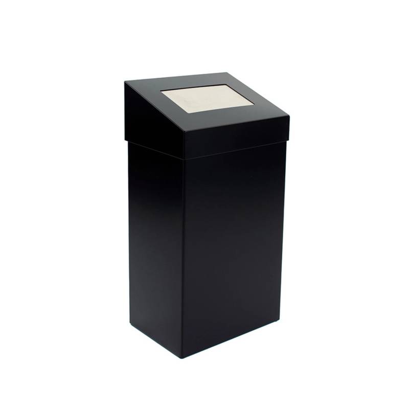 PROREGAL Robuster Abfallbehälter Mit Pushdeckel 18 Liter HxBxT 50 x 27,7 x 17 cm Aluminium Schwarz von PROREGAL