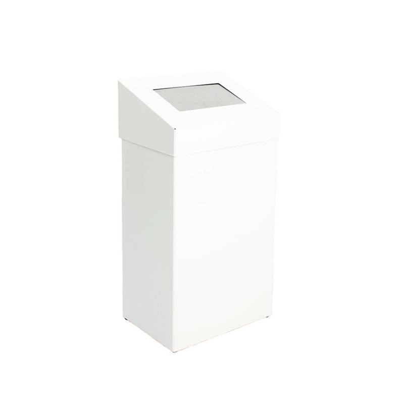 PROREGAL Robuster Abfallbehälter Mit Pushdeckel 18 Liter HxBxT 50 x 27,7 x 17 cm Aluminium Weiß von PROREGAL