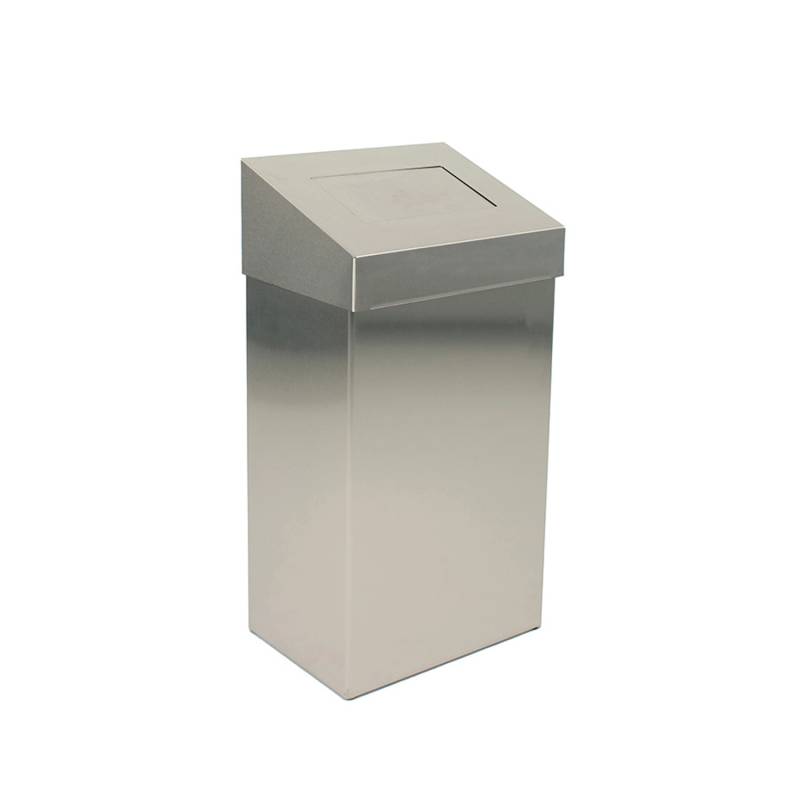 PROREGAL Robuster Abfallbehälter Mit Pushdeckel 18 Liter HxBxT 50 x 27,7 x 17 cm Edelstahl von PROREGAL