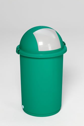 PROREGAL Robuster Abfallbehälter mit Einwurfklappe | 50 Liter, HxBxT 76x41x41cm | Kunststoff | Grün | Mülleimer Abfalleimer Müllkorb von PROREGAL