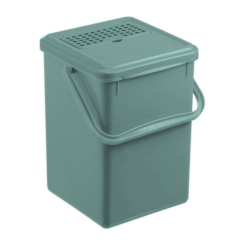 PROREGAL Robuster Abfalleimer Mit Geruchsdichtem Deckel und Kohlefilter 9 Liter HxBxT 27 x 23 x 22,5 cm Kunststoff Grün von PROREGAL