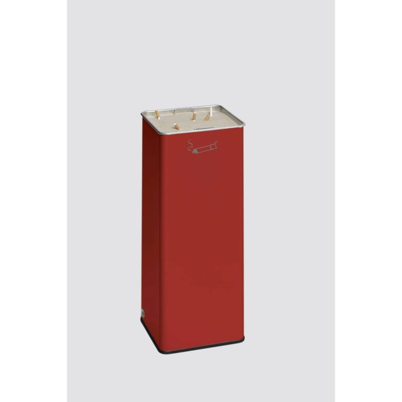 PROREGAL Robuster Ascher Mit Herausnehmbarem Sandsieb Für Eingangsbereiche HxBxT 66,5 x 26 x 26 cm Verzinkter Stahl Rot von PROREGAL