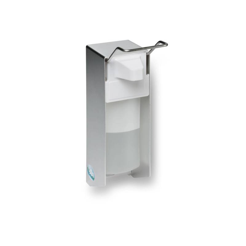 PROREGAL Robuster Handdesinfektionsspender Mit Behälter Wandmontage HxBxT 25 x 8 x 21 cm Aluminium Silber von PROREGAL