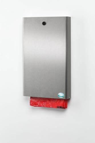 PROREGAL Robuster Hundekotbeutelspender für 200 Beutel | Wand- oder Rohrmontage | HxBxT 43x6x26,5cm | Edelstahl | Kotbeutel Kottüte von PROREGAL