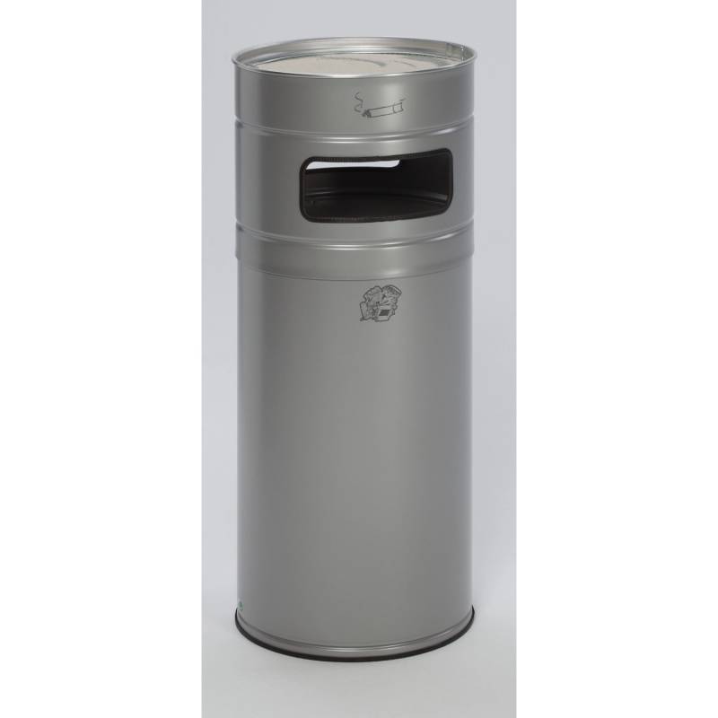 PROREGAL Robuster Kombiascher Mit 2 Fach Einwurf 104 Liter HxBxT 99 x 43,5 x 43,5 cm Verzinkter Stahl Silber von PROREGAL