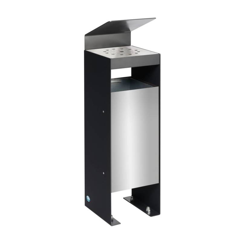 PROREGAL Robuster Kombiascher Mit Dach 60 Liter HxBxT 92 x 25 x 25 cm Verzinkter Stahl Schwarz PROREGAL Robuster Kombiascher Mit Dach 60 Liter HxBxT 92 x 25 x 25 cm Verzinkter Stahl Schwarz von PROREGAL